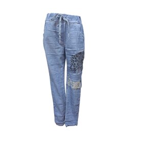 Indigo Designs Leopard Detail Denim Jeans