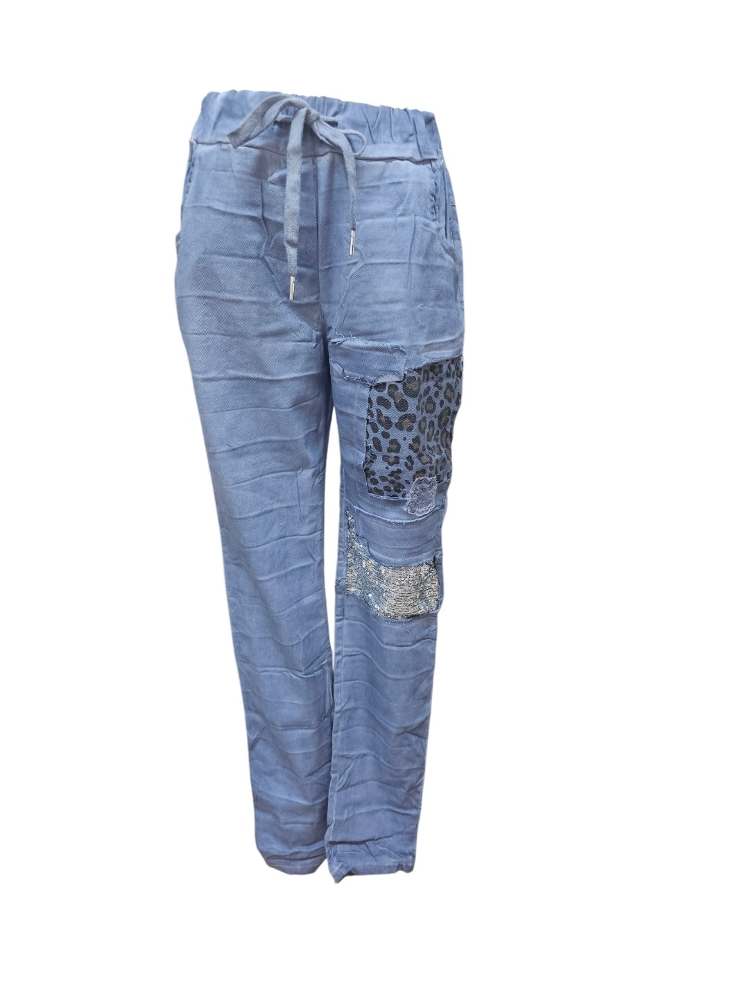 Indigo Designs Leopard Detail Denim Jeans