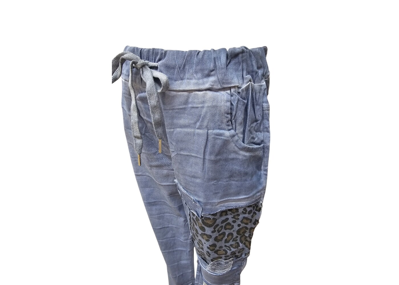 Indigo Designs Leopard Detail Denim Jeans