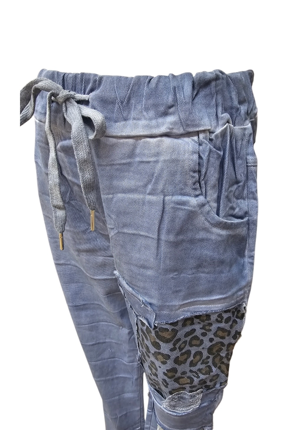 Indigo Designs Leopard Detail Denim Jeans