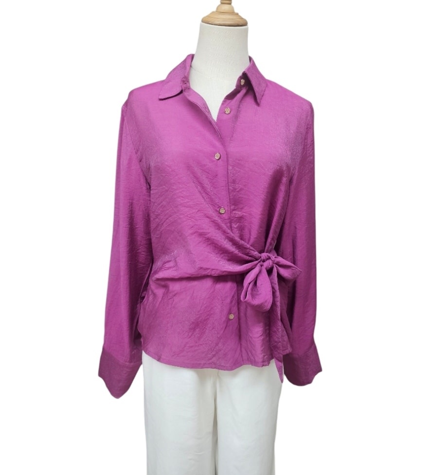 Salty Bright Sassy Magenta Tie Top