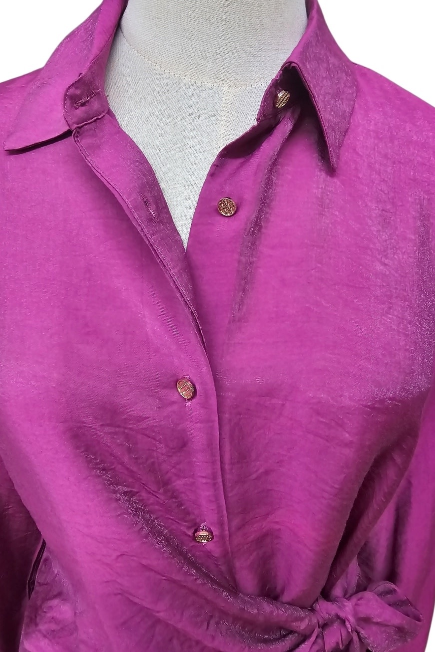 Salty Bright Sassy Magenta Tie Top