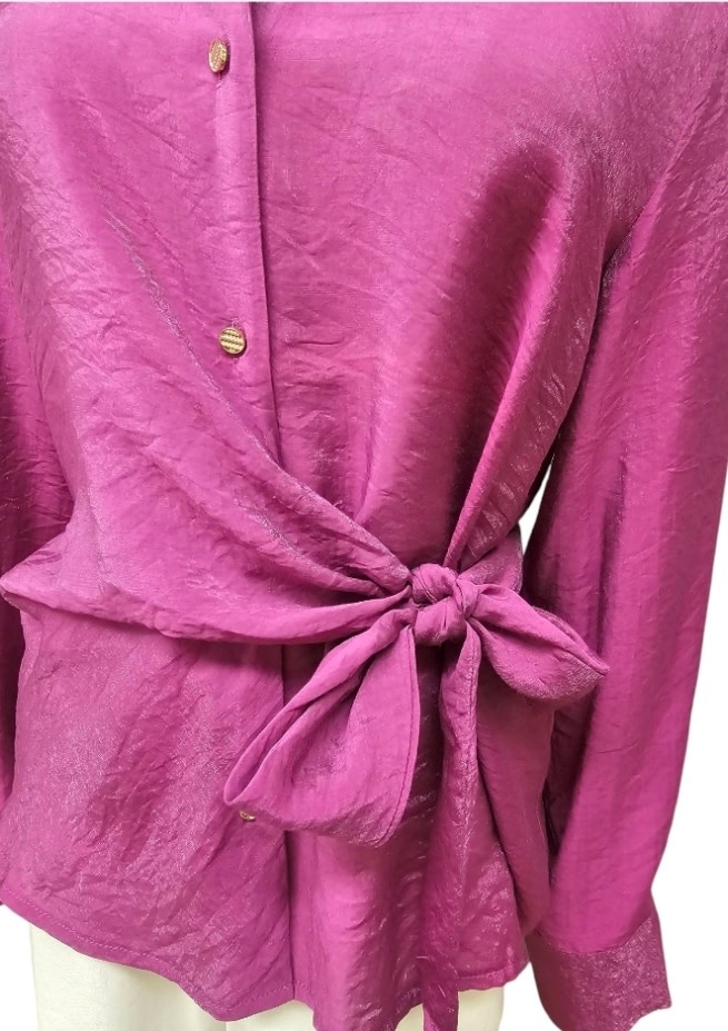 Salty Bright Sassy Magenta Tie Top