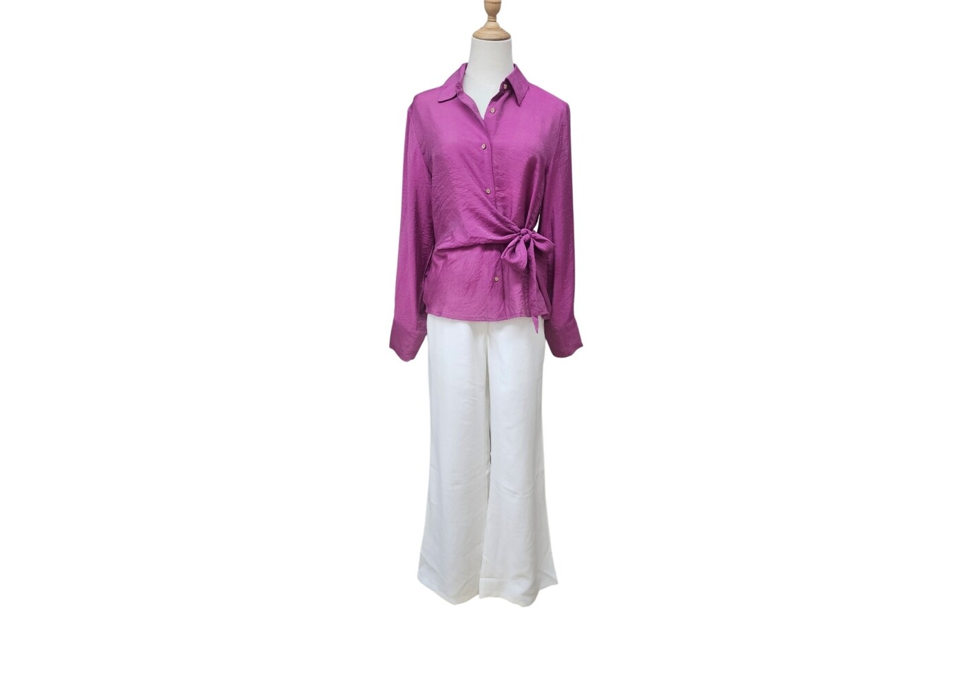 Salty Bright Sassy Magenta Tie Top