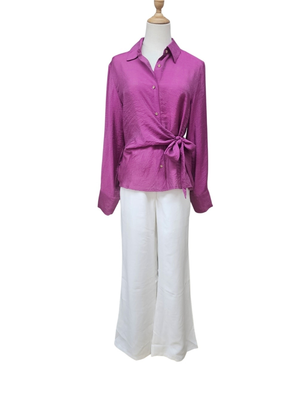 Salty Bright Sassy Magenta Tie Top