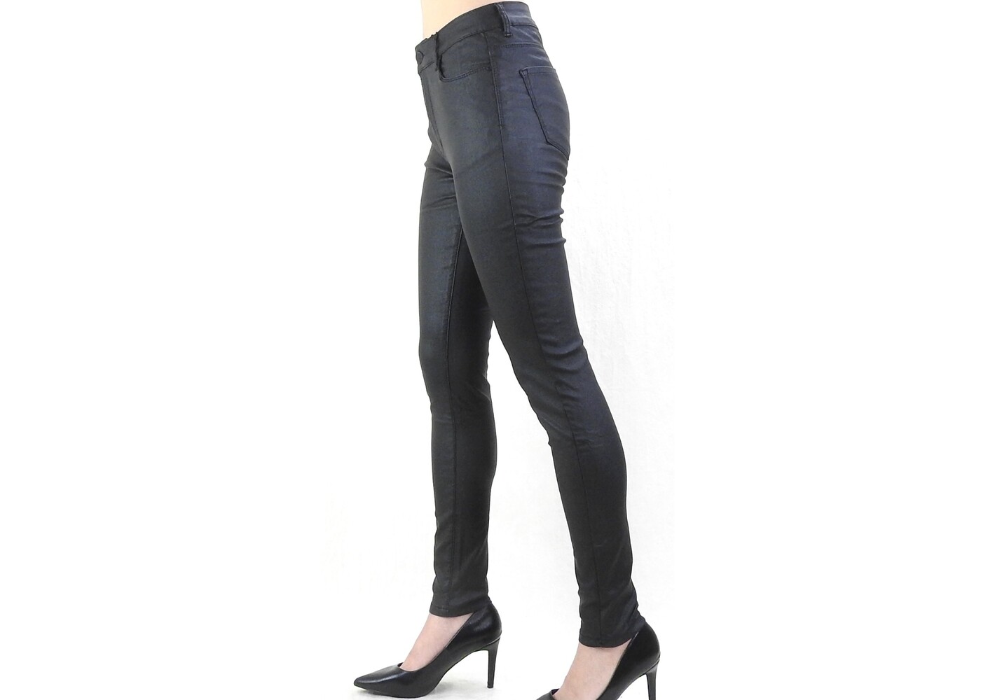 Janet Black Wet Look Skinny Pants