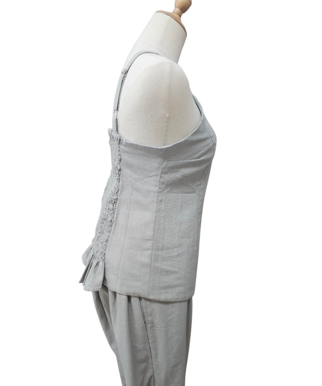 Savarna Tribe Fleu Grey Linen Top