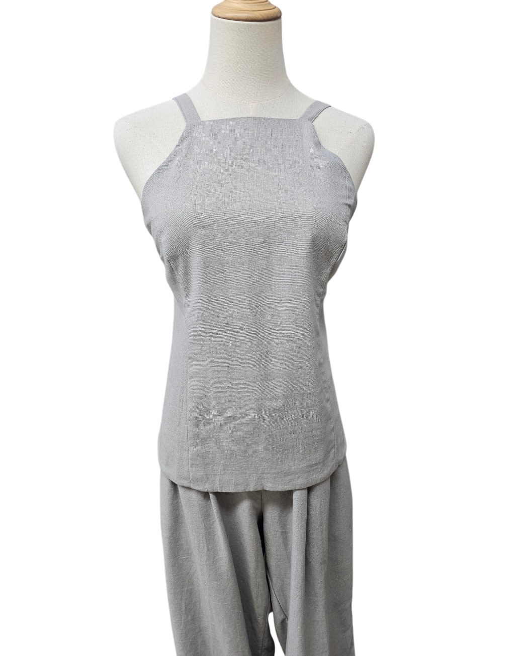 Savarna Tribe Fleu Grey Linen Top