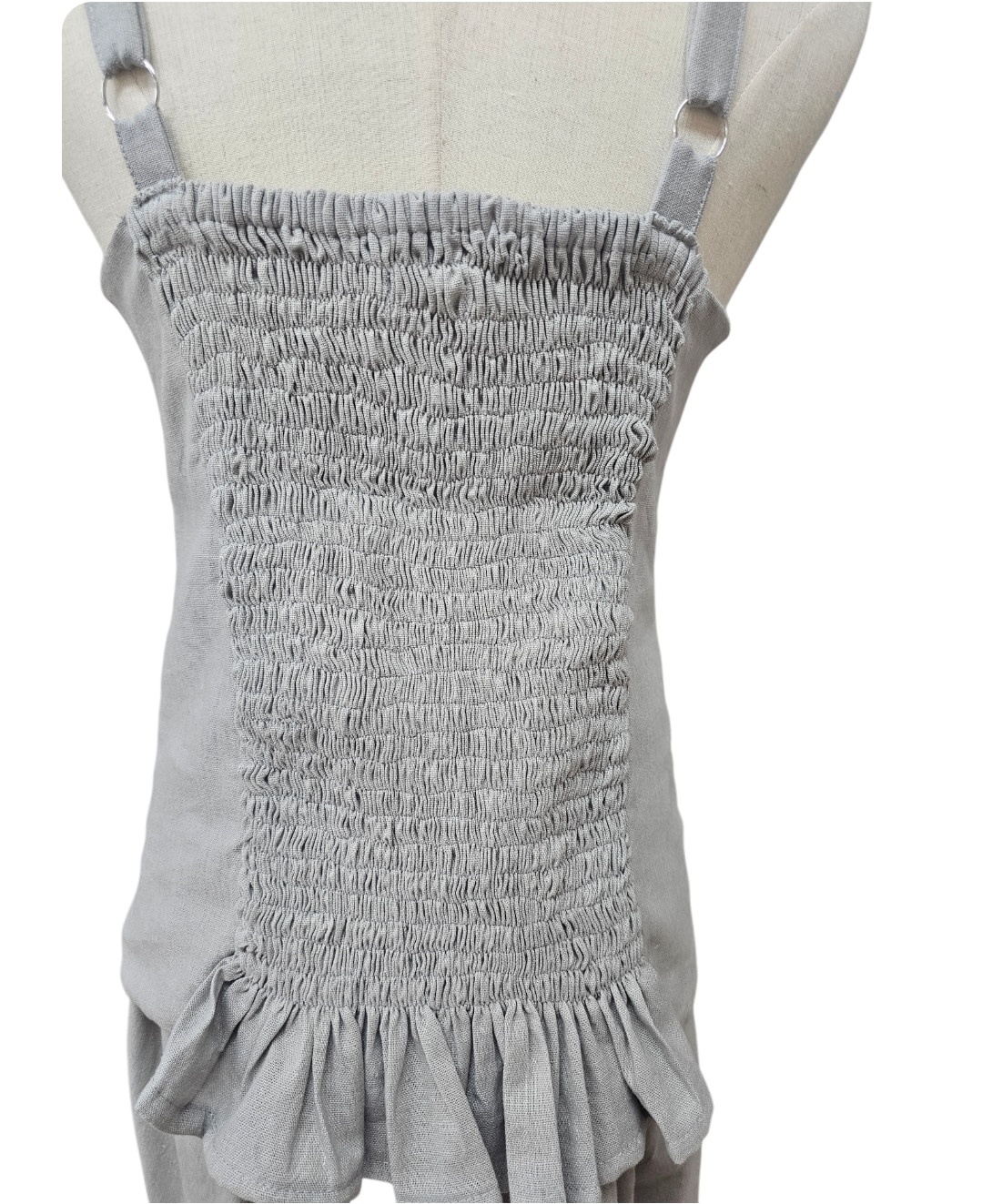 Savarna Tribe Fleu Grey Linen Top