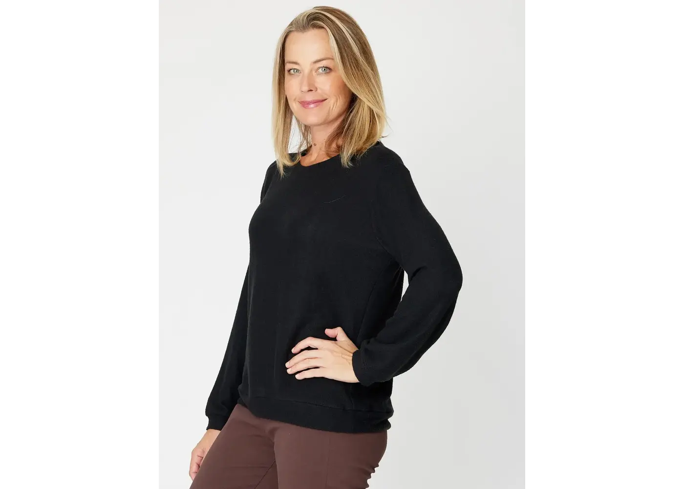 Luna Sky Soft Knit Top - Black