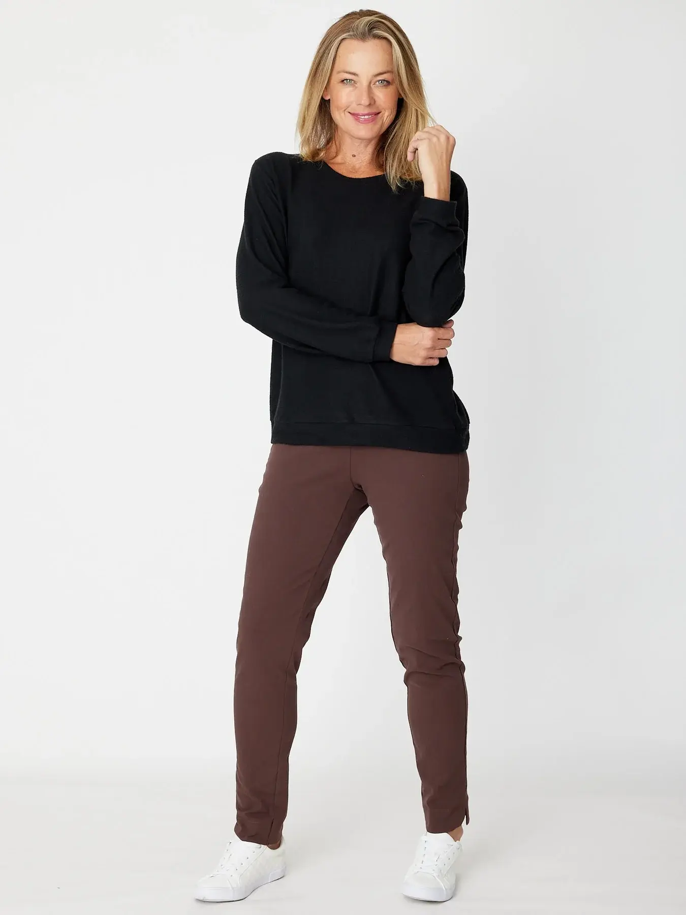Luna Sky Soft Knit Top - Black
