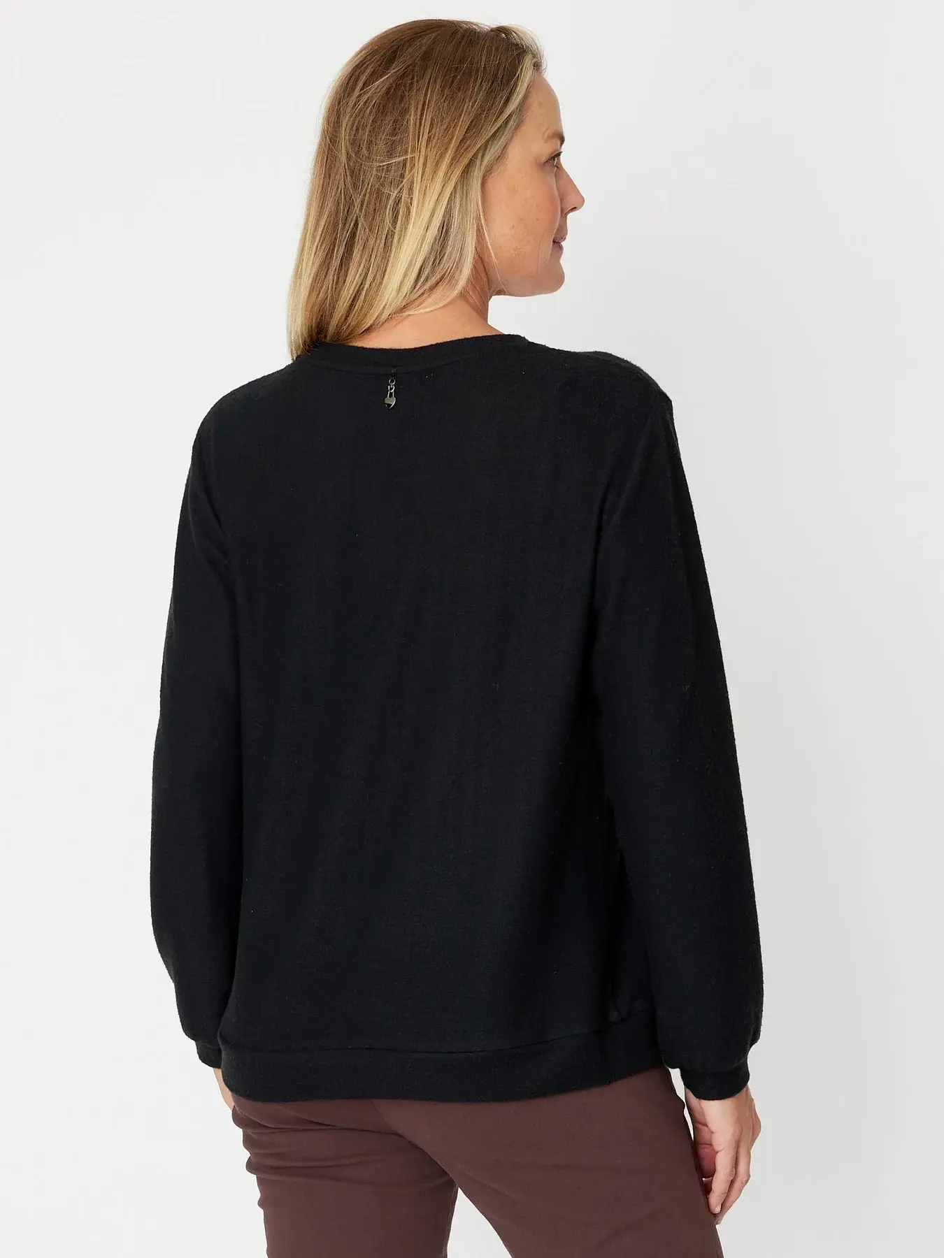 Luna Sky Soft Knit Top - Black