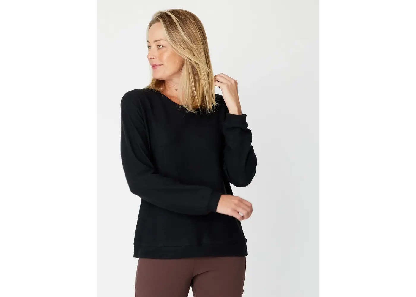 Luna Sky Soft Knit Top - Black