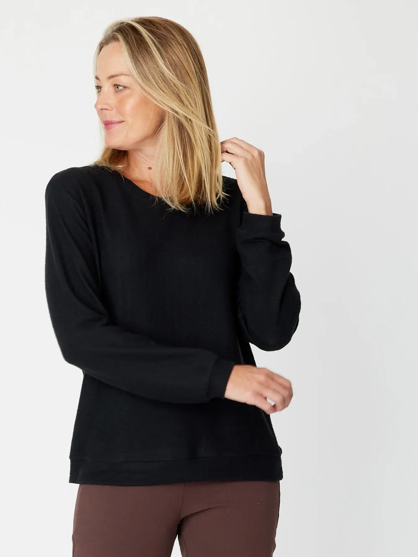 Luna Sky Soft Knit Top - Black