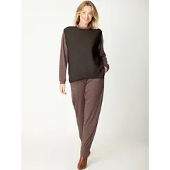 Luna Sky Tabard Recycled Yarn Vest - Chocolate