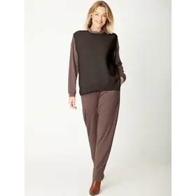 Luna Sky Tabard Recycled Yarn Vest - Chocolate