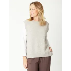 Luna Sky Tabard Recycled Yarn Vest - Oatmeal