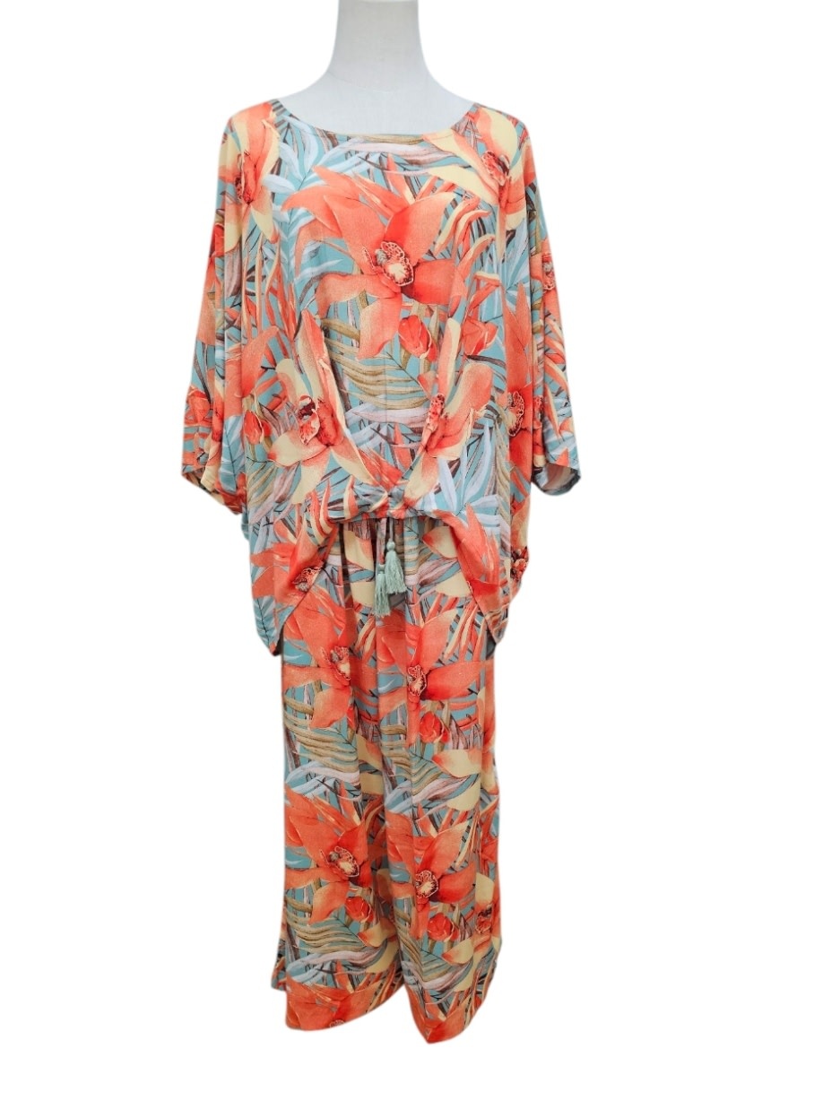 Mango Sunrise Orange Floral Molly Top