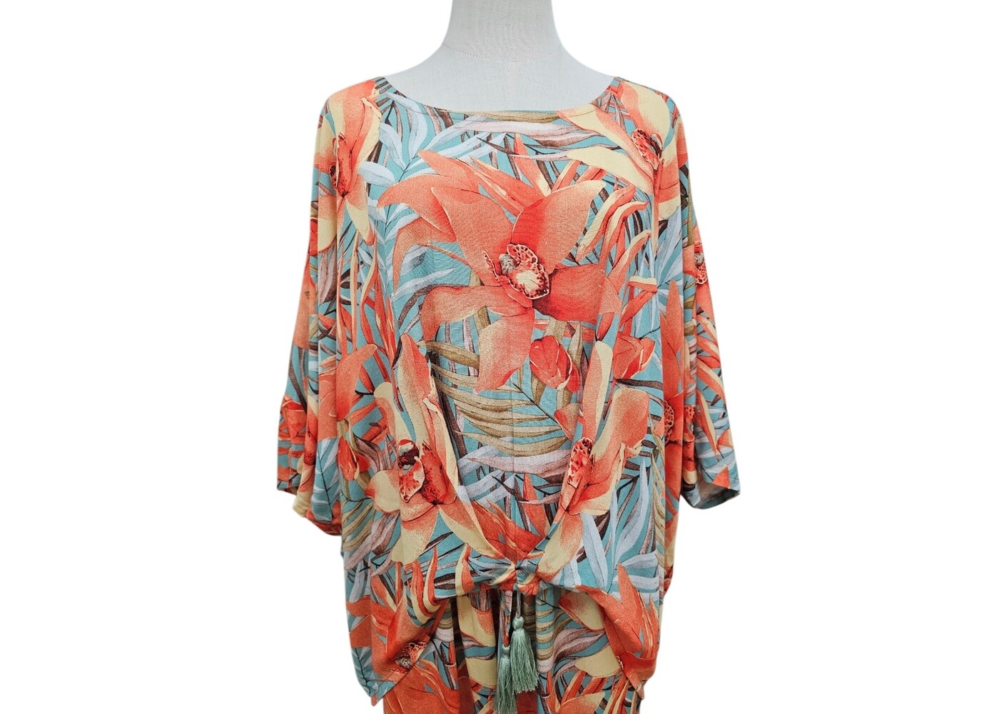 Mango Sunrise Orange Floral Molly Top