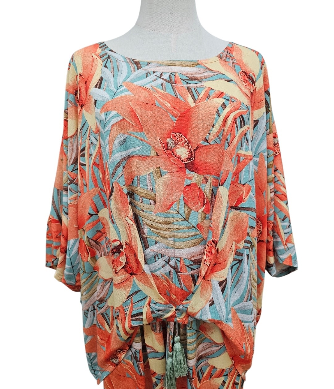 Mango Sunrise Orange Floral Molly Top