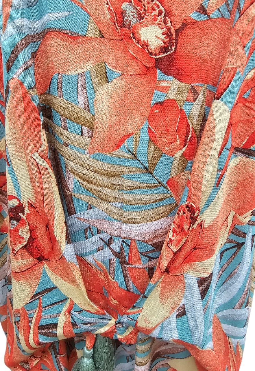 Mango Sunrise Orange Floral Molly Top