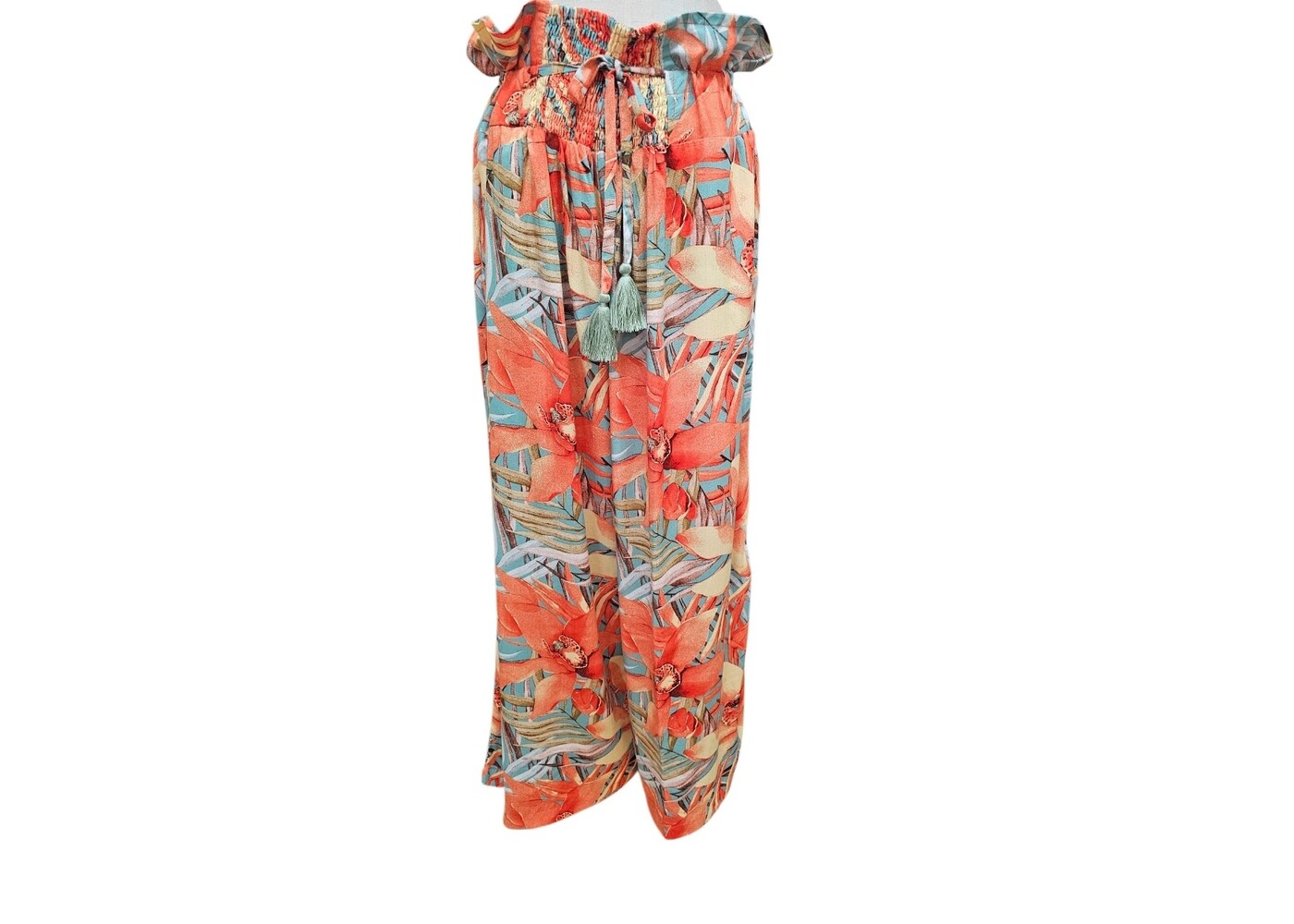 Mango Sunrise Orange Floral Paradise Pants