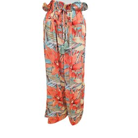 Mango Sunrise Orange Floral Paradise Pants