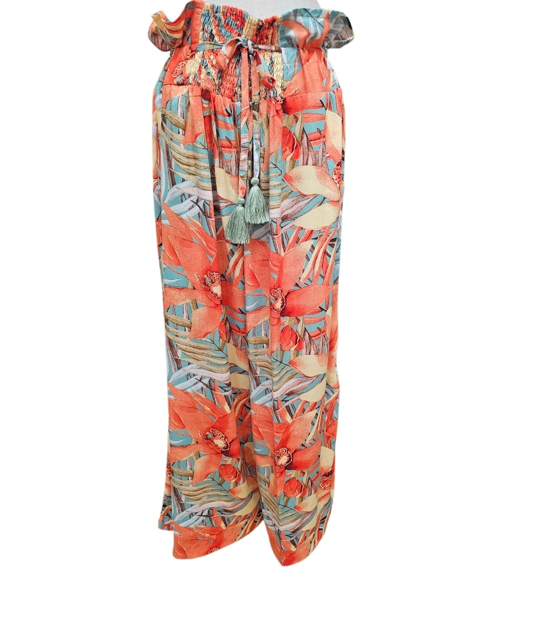 Mango Sunrise Orange Floral Paradise Pants