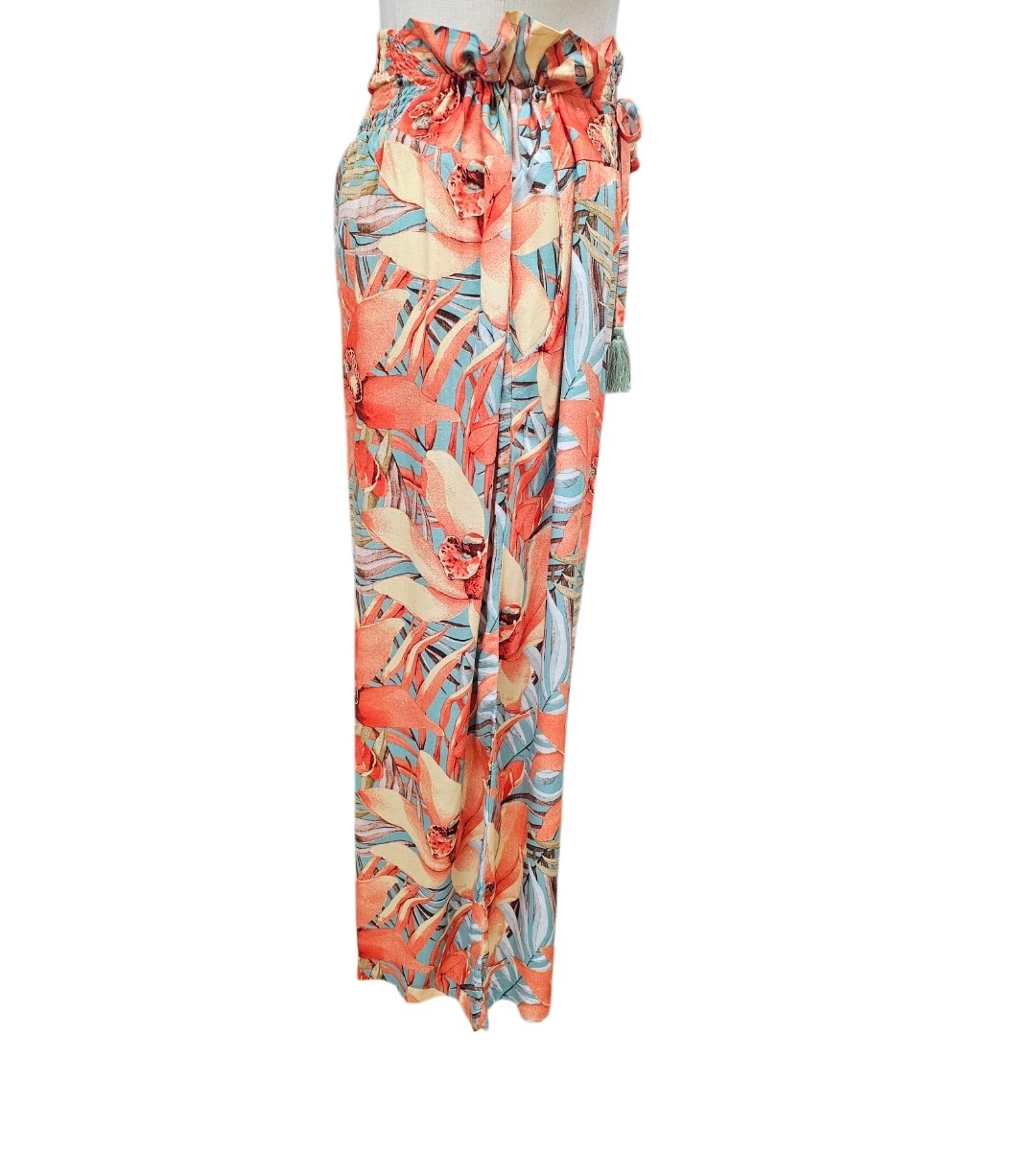 Mango Sunrise Orange Floral Paradise Pants