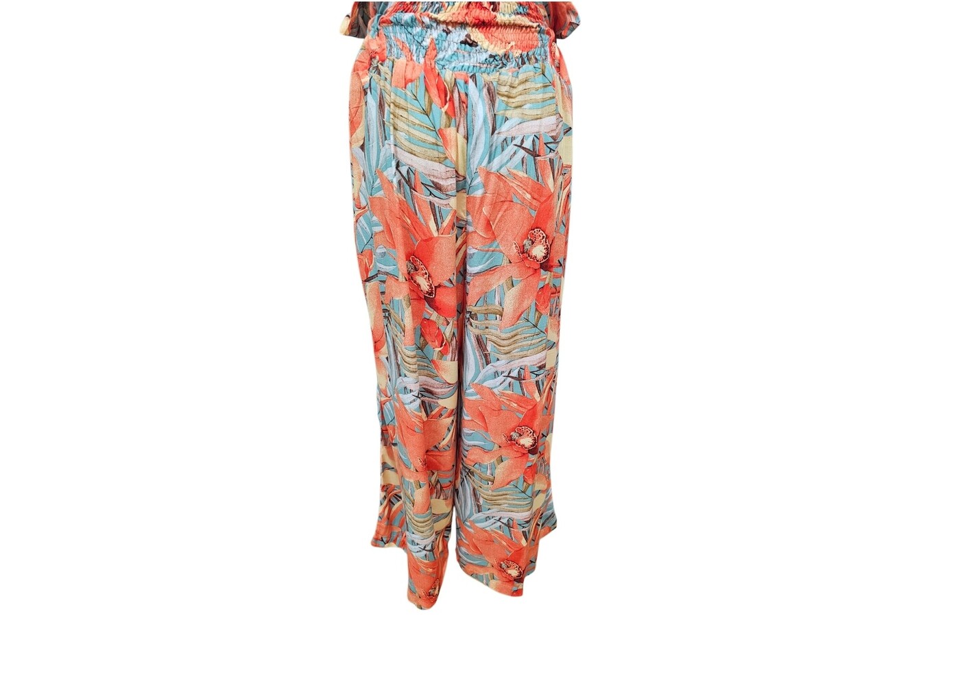 Mango Sunrise Orange Floral Paradise Pants
