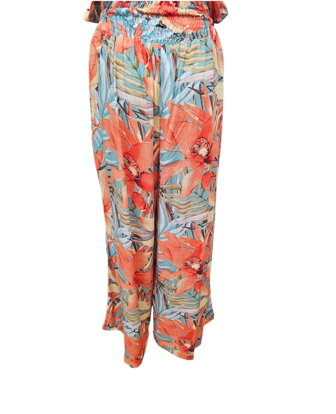 Mango Sunrise Orange Floral Paradise Pants
