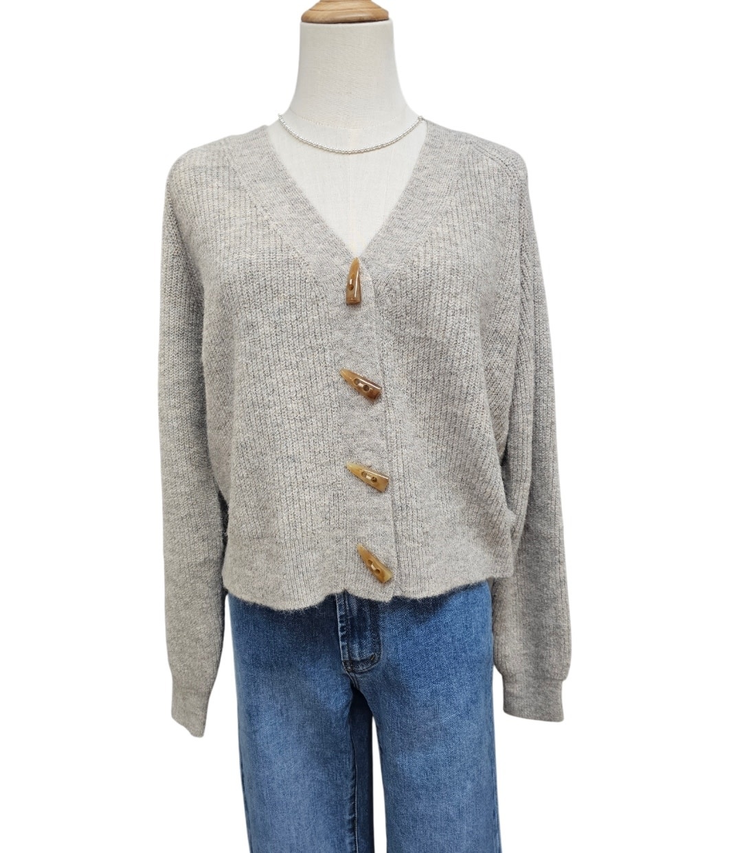 Luna Sky Recycled Soft Yarn Cardigan - Oatmeal