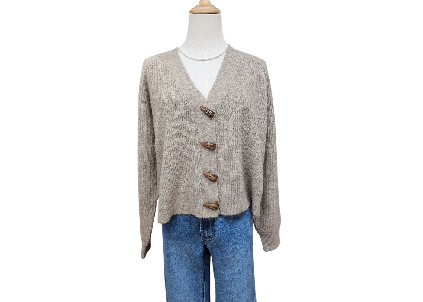 Luna Sky Recycled Soft Yarn Cardigan - Chocolate