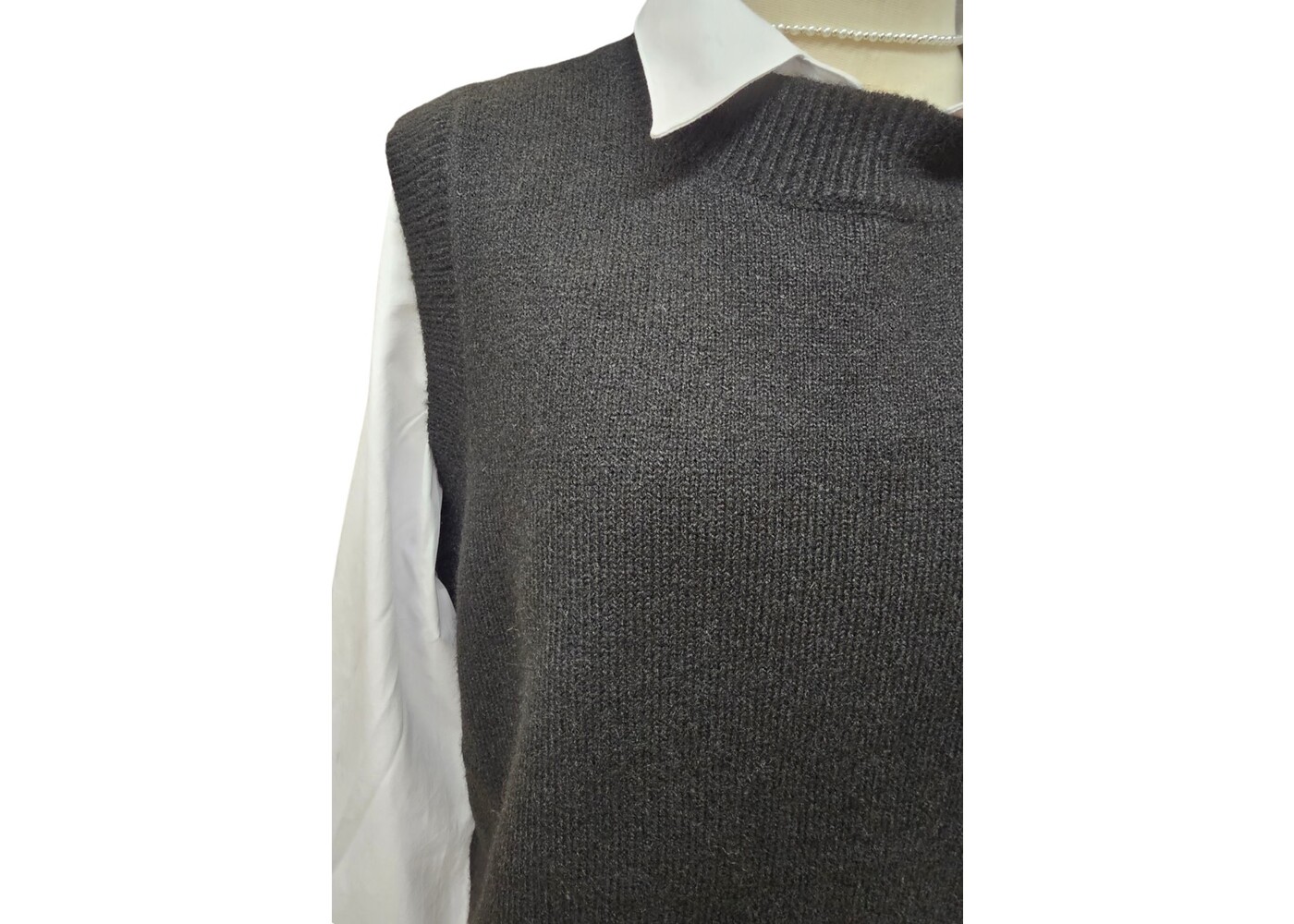 Luna Sky Tabard Recycled Yarn Vest - Black