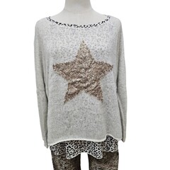Vera May Italian Star Detail Top - Sabbia L/XL 16-18