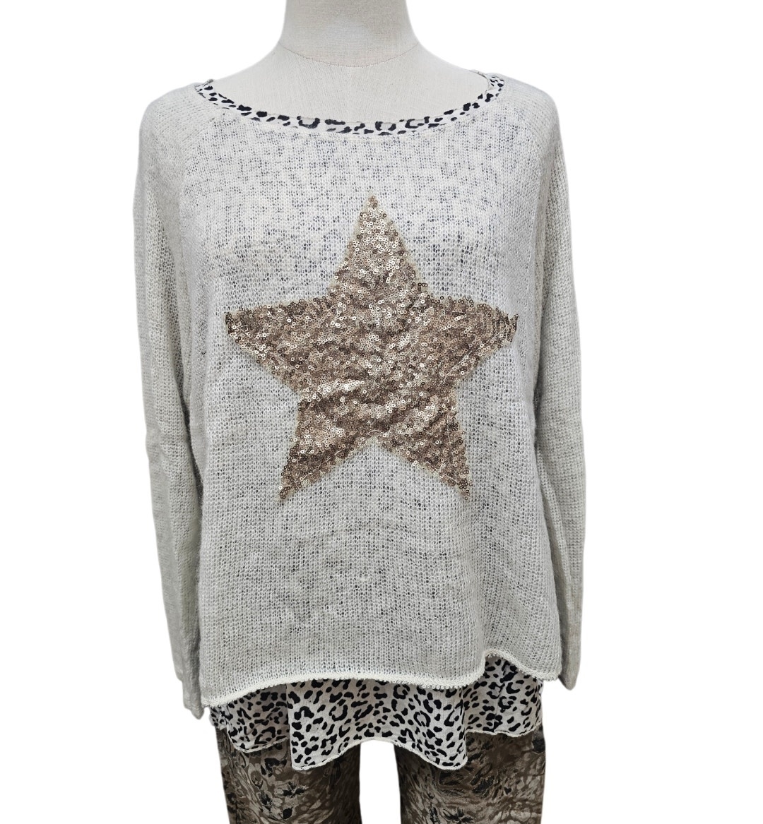 Vera May Italian Star Detail Top - Sabbia