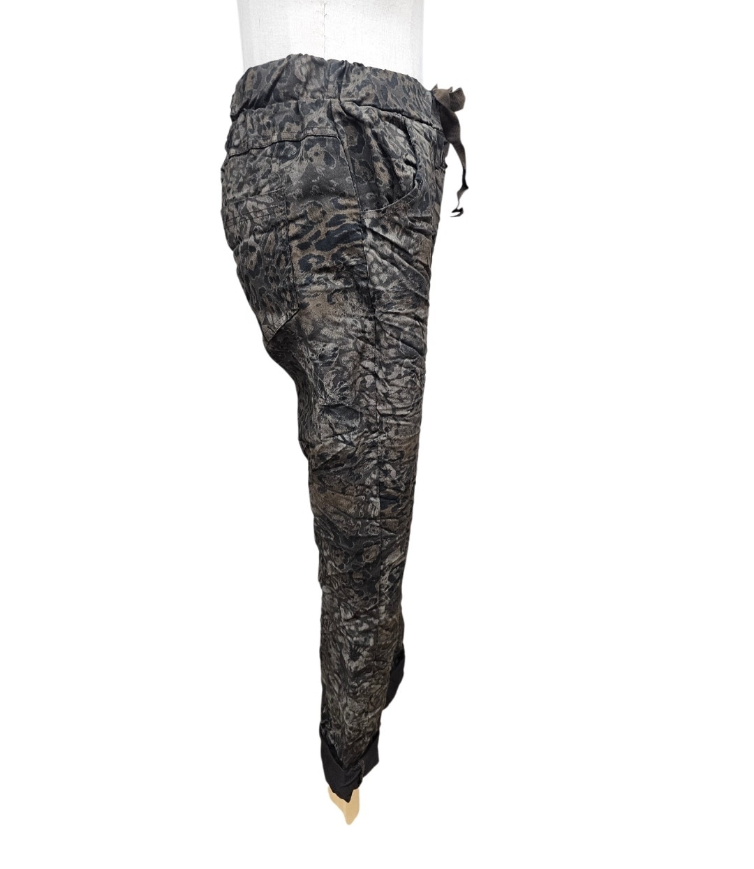 Vera May Leopard Italian Pants -Chocolate