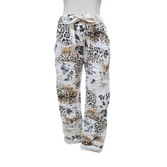 Vera May Leopard Italian Pants - White -Size L/XL 14-16