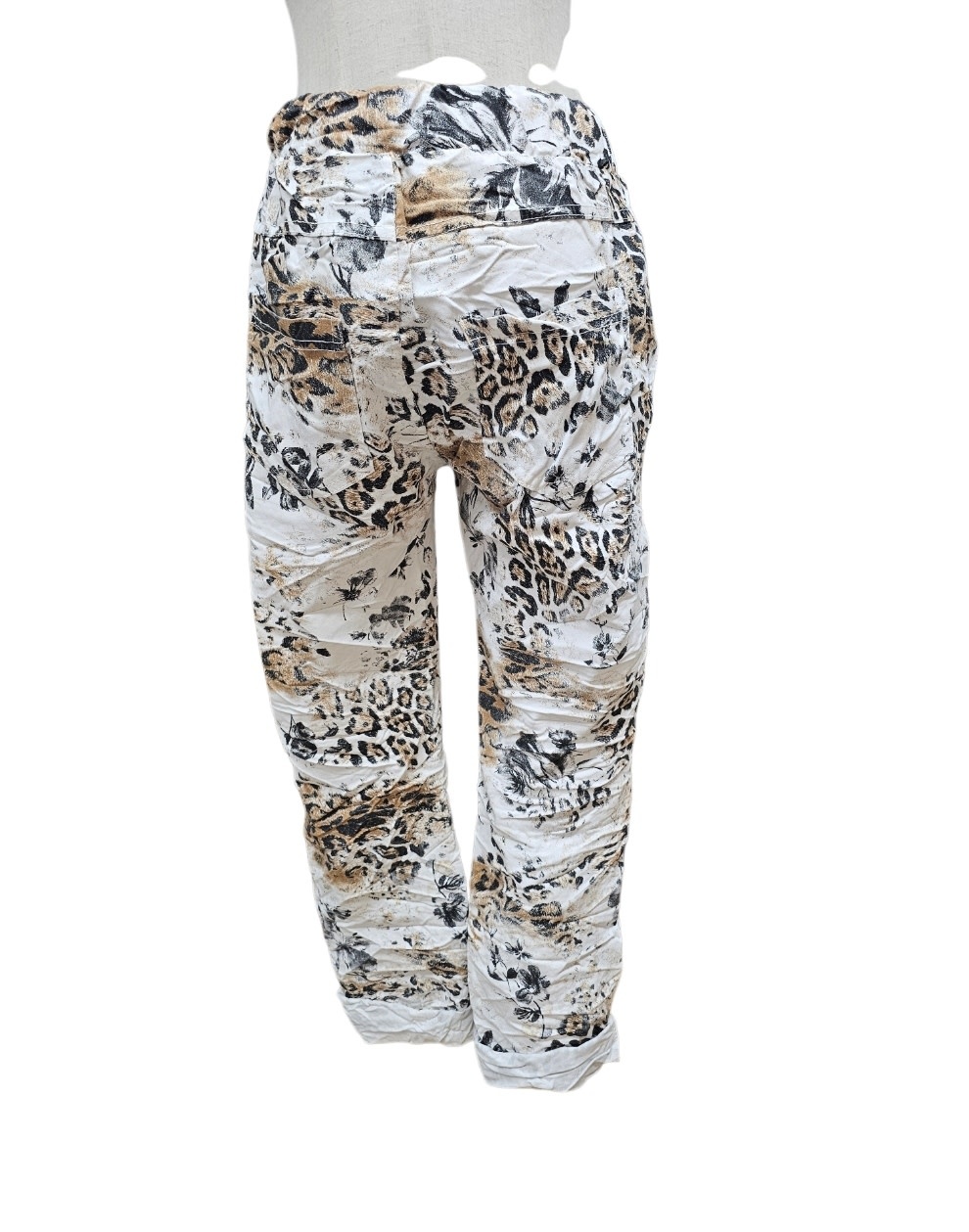 Vera May Leopard Italian Pants - White