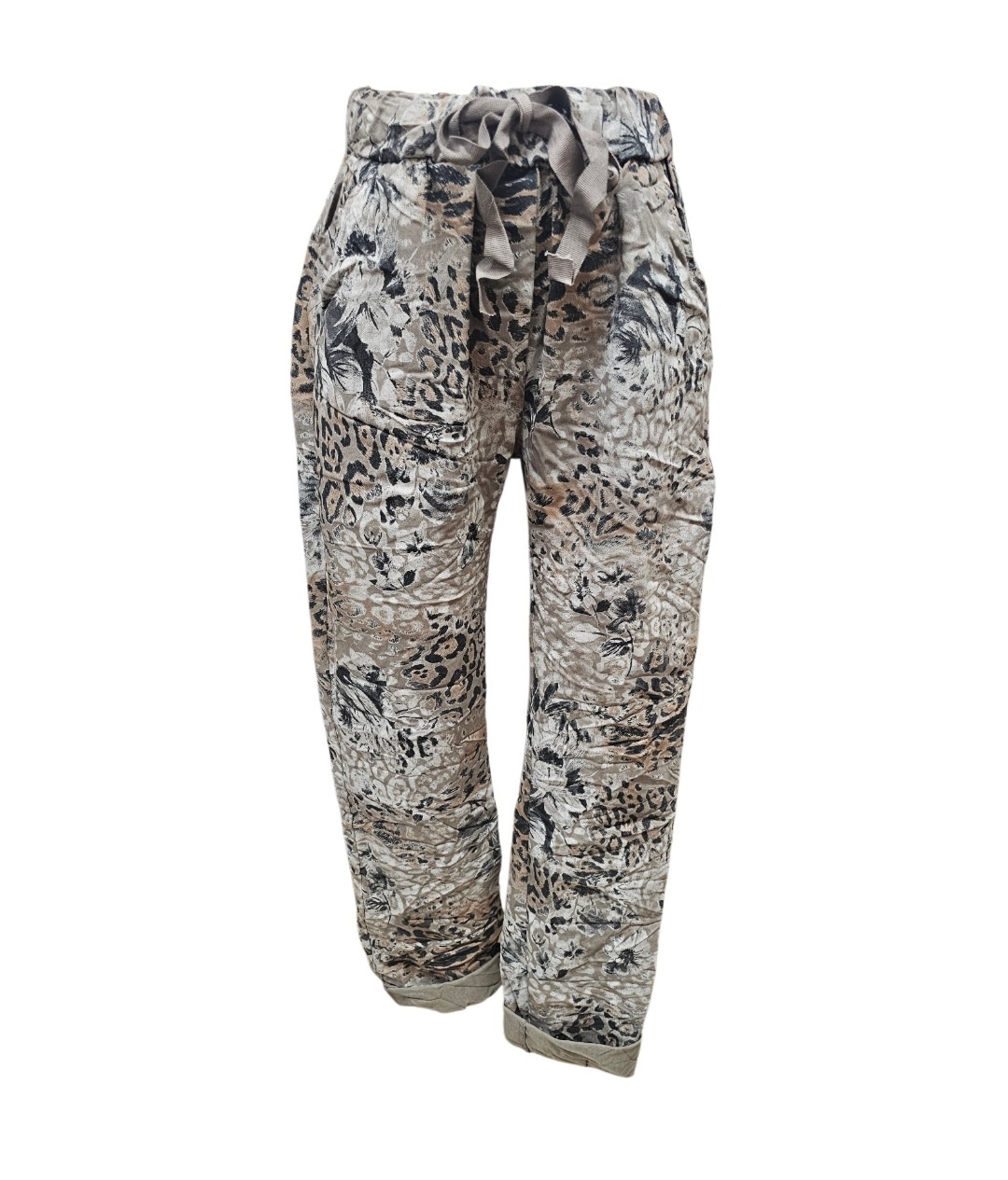 Vera May Leopard Italian Pants - Fango