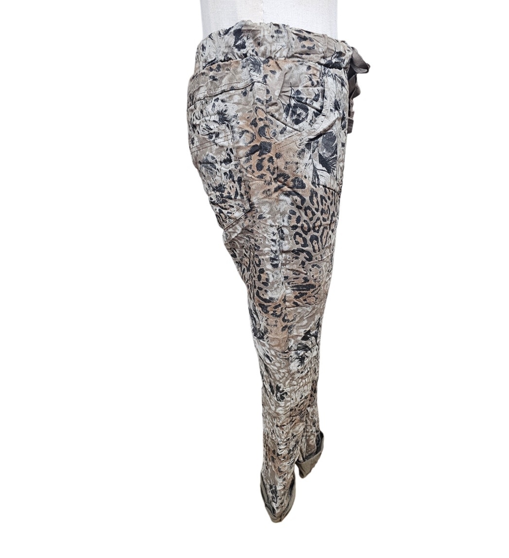 Vera May Leopard Italian Pants - Fango