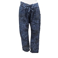 Vera May Leopard Italian Pants - Navy