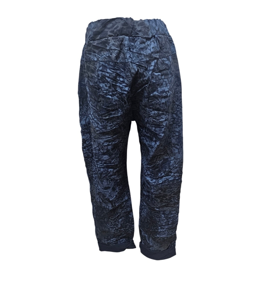 Vera May Leopard Italian Pants - Navy