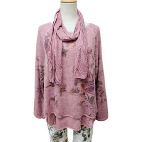 Vera May Floral 2 in 1 Top - Rosa - Size L/XL 14-18