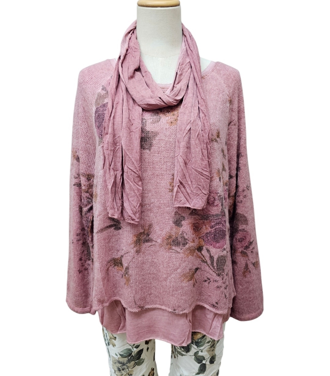 Vera May Floral 2 in 1 Top - Rosa