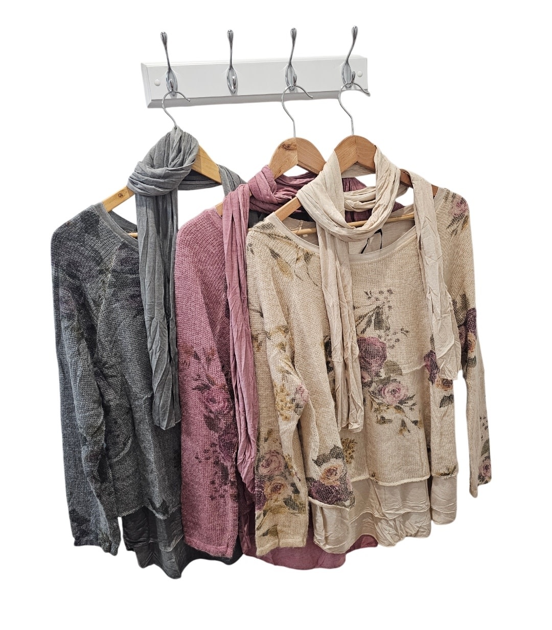 Vera May Floral 2 in 1 Top - Grey
