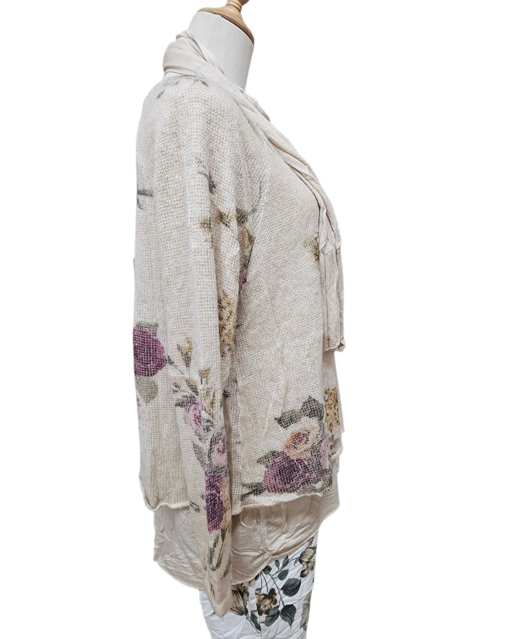 Vera May Floral 2 in 1 Top - Beige