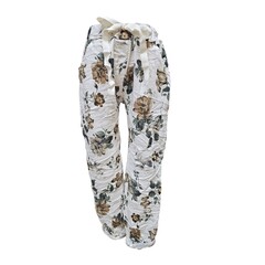 Vera May Floral Italian Pants - White