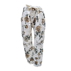 Vera May Floral Italian Pants - White