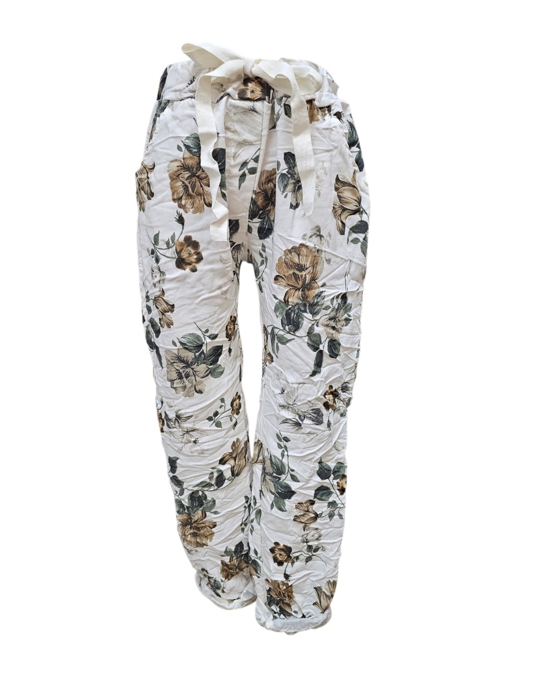 Vera May Floral Italian Pants - White